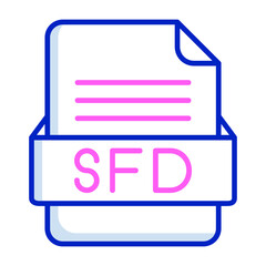 SFD File Format Vector Icon Design