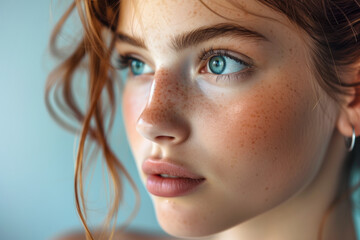 Portrait of a Young Woman with Blue Eyes.