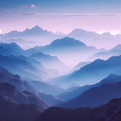 Photo sur Plexiglas Violet sunrise in the mountains