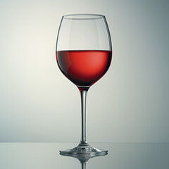 Red wine in a glass on a neutral light background