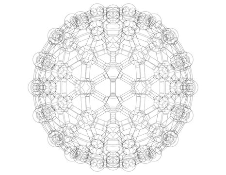 Geodesic Structure with Atoms 3D print model