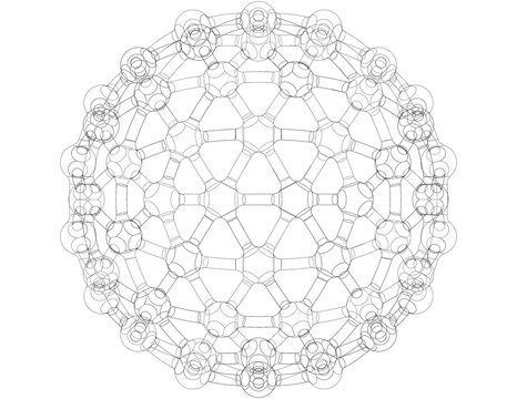 Geodesic Structure with Atoms 3D print model