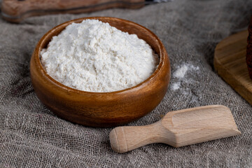 white wheat flour on the table