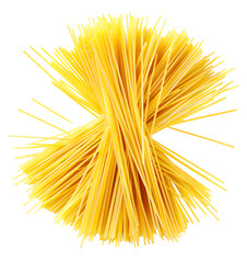 Spaghetti depicted in isolation on a white background.






