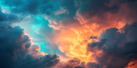 Fotobehang Amazing sunrise sky with dreamy clouds wallpaper  © Muhammad