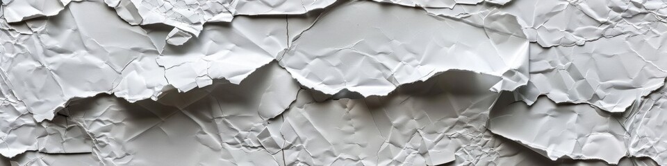 Torn White Paper with a Message. Expressive Background with Ripped Paper Signs and Tags