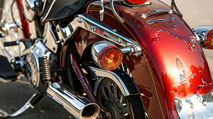 Obraz premium A sportbike, motorbike with a severely damaged front and end