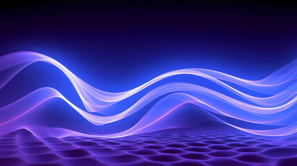 3D abstract background with ultraviolet neon lights and wavy lines