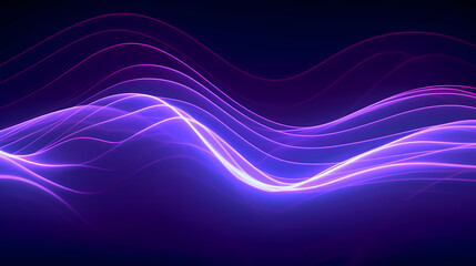 3D abstract background with ultraviolet neon lights and wavy lines