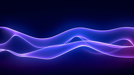 3D abstract background with ultraviolet neon lights and wavy lines