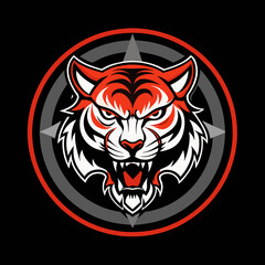 round logo with a tiger for fight club tiger head