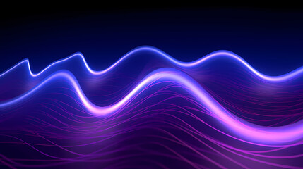 3D abstract background with ultraviolet neon lights and wavy lines