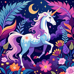 Fototapeta na wymiar Experience the enchantment of a whimsical unicorn wallpaper, where fantasy meets reality in a captivating display of beauty and grace. Allow the mystical allure of unicorns to ignite your imagination