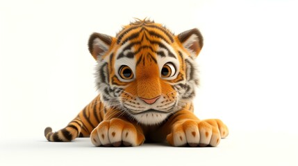 Cute and cuddly tiger cub. Perfect for children's books, games, and animations.