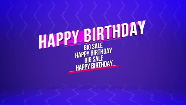 A vibrant, eye-catching birthday card featuring a neon-colored Happy Birthday text on a gradient background. Perfect for sending birthday wishes!