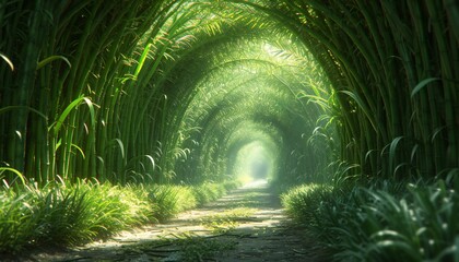 Sugar cane plantation tunnel