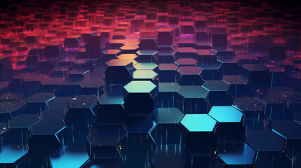 Obraz premium Hexagons Network. Information Concept