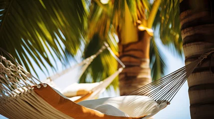 Foto op Canvas hammock on the tropical island. © Shades3d