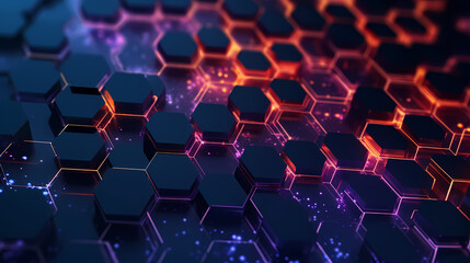 Obraz premium Hexagons Network. Information Concept