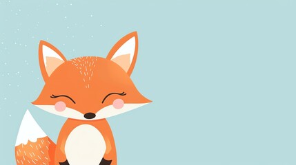 Cute cartoon fox with a friendly face. Perfect for children's book illustrations, nursery decor, and more.