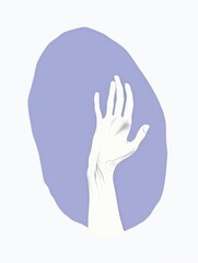A persons hand reaching upwards into the air, trying to grasp or touch something out of reach