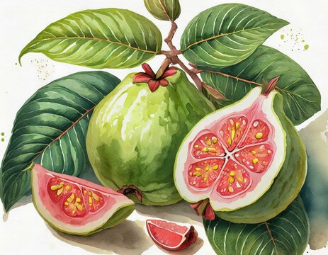 Fruta tropical ilustracion dibujo realista