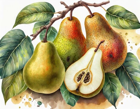 Fruta tropical ilustracion dibujo realista