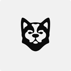 Serious dog, simple minimalist logo icon for cynology