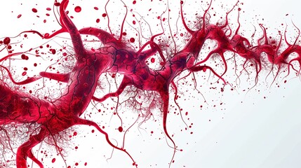 3D imaging of the human vein and artery system, including capillaries, clipart isolated on a white background