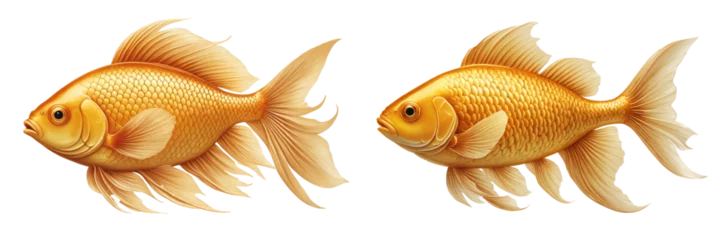 Fotobehang Golden fish isolated on white background © Davis Joel