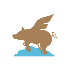 Illustration of a flying pig