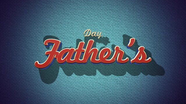 In celebration of Fathers Day, this image features the text Fathers Day with red and blue fabric letters on a dark blue background, resembling a denim texture
