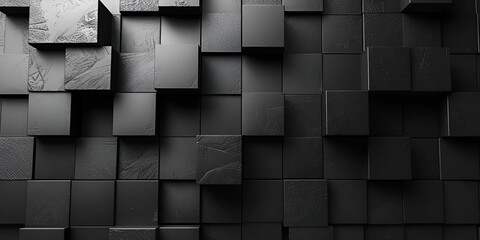 Abstract black background with squares, generative ai