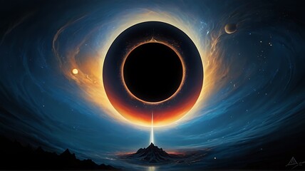 Space Ring of Fire and Light - obrazy, fototapety, plakaty