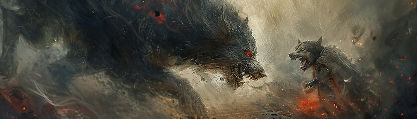 The dog, turned evil warrior, fights with a ferocity that sends shivers through the ranks of foes.