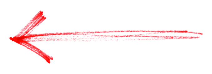 Red arrows isolated on transparent background