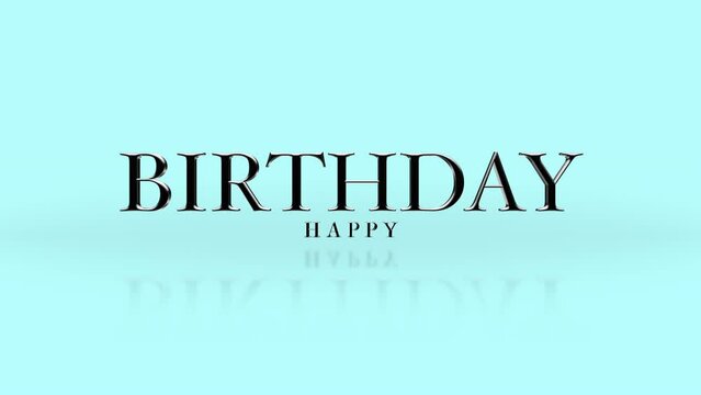 A stylish birthday card with Happy Birthday written in white letters on a blue background, arranged diagonally. Its modern design suits any occasion