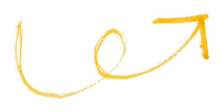 Yellow arrows isolated on transparent background