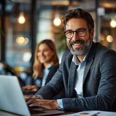 Fototapeta premium Business colleagues planning together in meeting