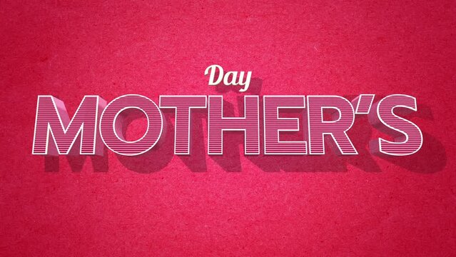 A vintage-inspired Mothers Day text in red and white on a distressed red background. Celebrate and honor moms with this nostalgic design