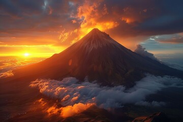 Sunrise at Mayon Volcano