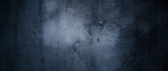 Moody Dark Blue Cement Background, Eerie Wall Texture.