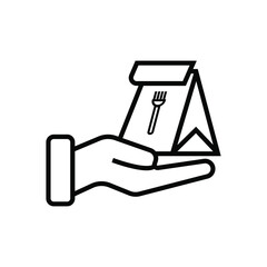 Fast food delivery line icon