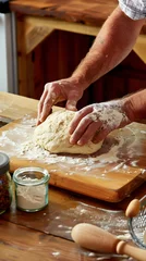 Foto op Canvas Mastering the Art of Dough Kneading for Perfect Homemade Bread Baking © Charlie