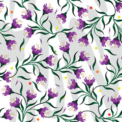 textile design with cute flower pattern image