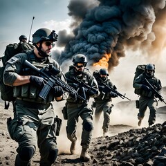 soldier special forces perform a mission