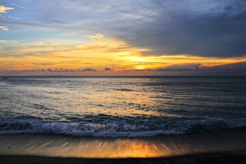 Tranquil landscape featuring a beach at Lombok Island in Indonesia