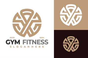 Letter X Gym Fitness logo design vector symbol icon illustration - obrazy, fototapety, plakaty