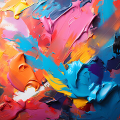 A close-up of an artists palette with vibrant paint