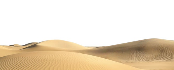 Desert sand and dunes isolated on a transparent background